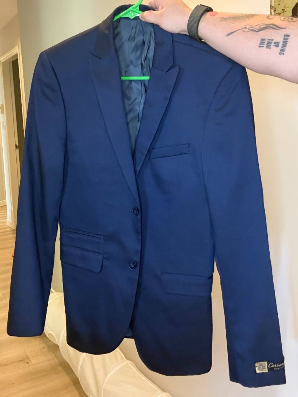 Carreman Navy Blue H&M Blazer Size 36R Slim Fit